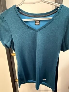 (3-pack) Fila Women’s Teal Short Sleeve V-Neck Athletic Tee